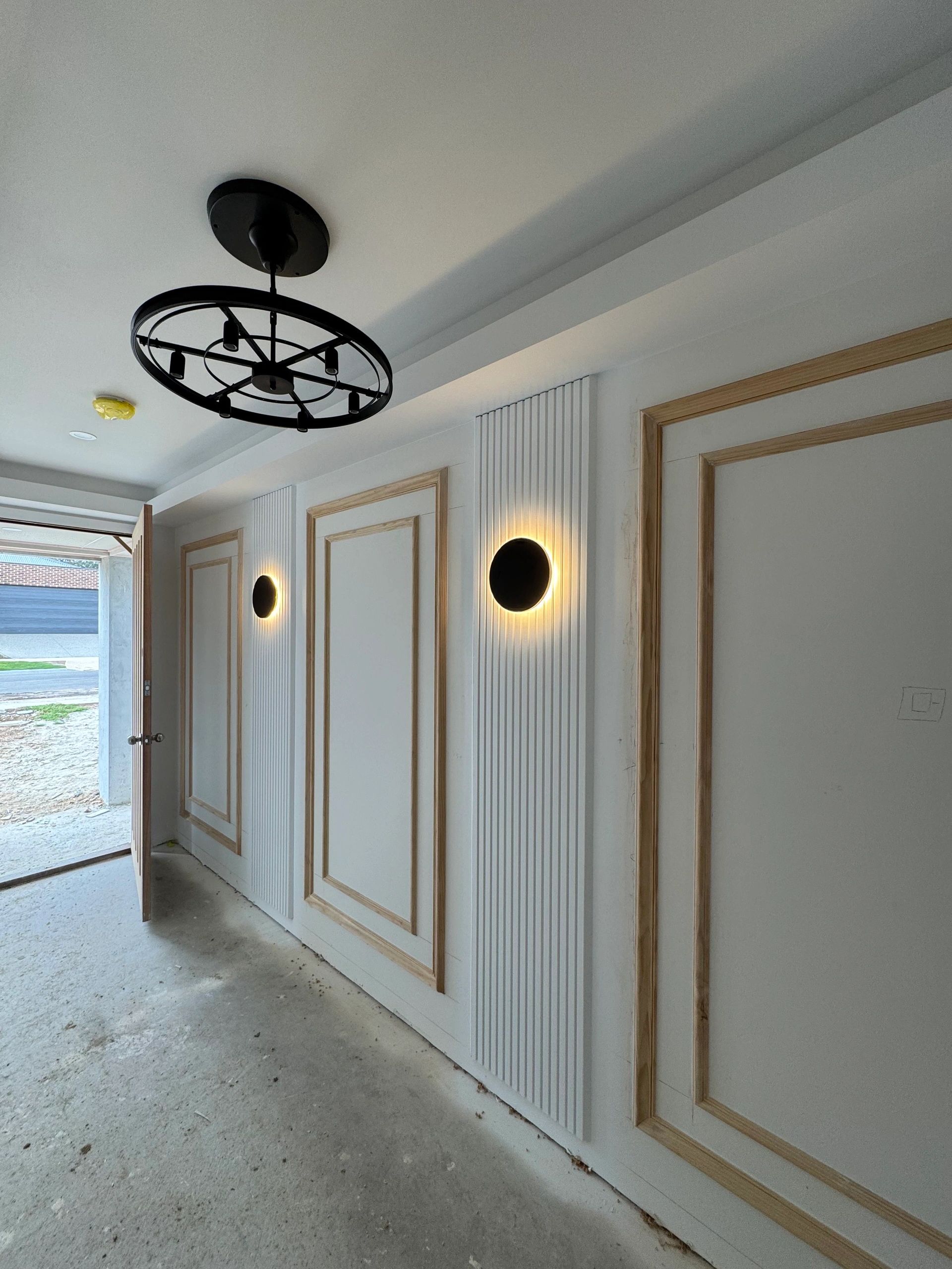 Bedroom with minimalist wall lamp renovation