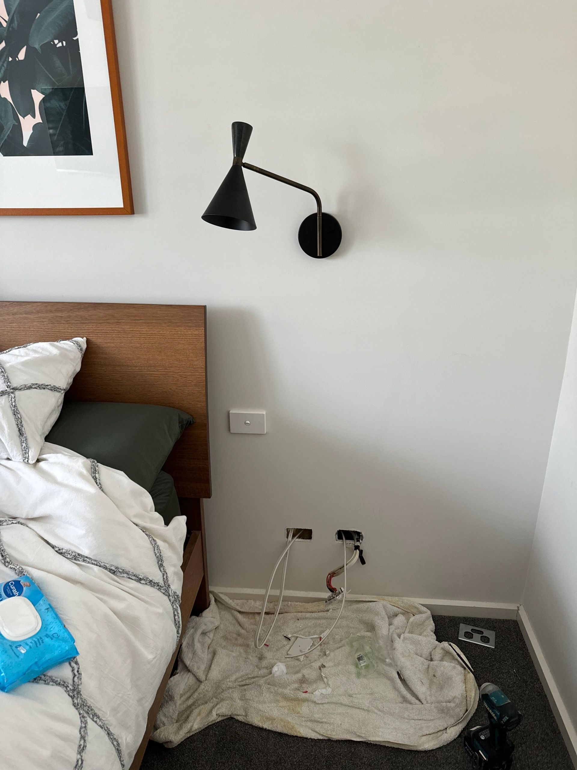 Kitchen renovation with electrical wiring