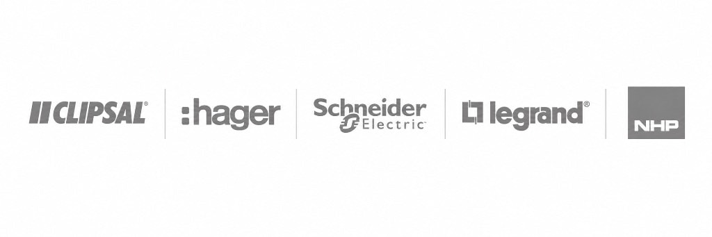 Products used and trusted by NTX Electrical: Clipsal, Hager, Schneider Electric, Legrand and NHP